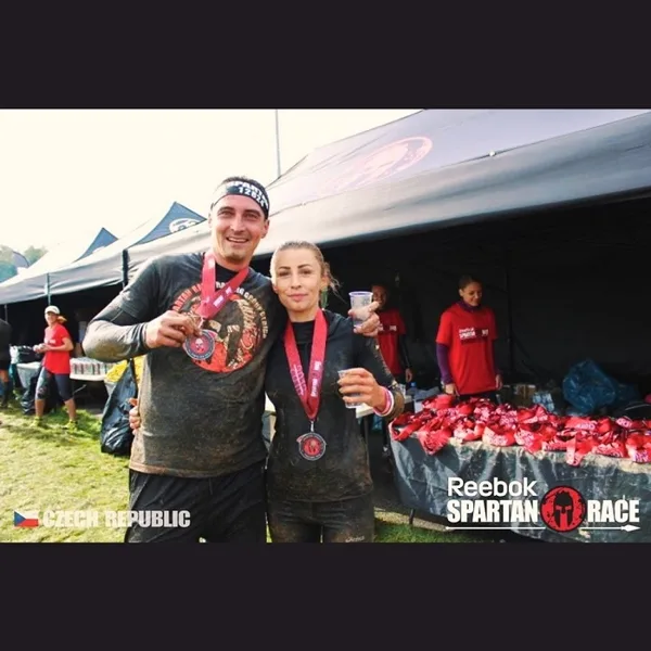 with my companion Krzychu after crossing finishline